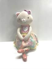 B Toys Softies Pink Cali Cat Tippy Toes Ballerina Dancer Plush Heart 14Inch Long