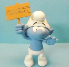 PUFFO con insegna PUFFO ME FUORI DI QUI SOS4 schtroumpf FARIBOLESS resina