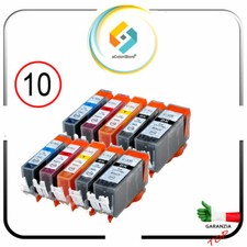10 Cartucce per Canon PGI-520 CLI-521 PIXMA IP 3600 IP 4600 IP 4700 MP 540 560