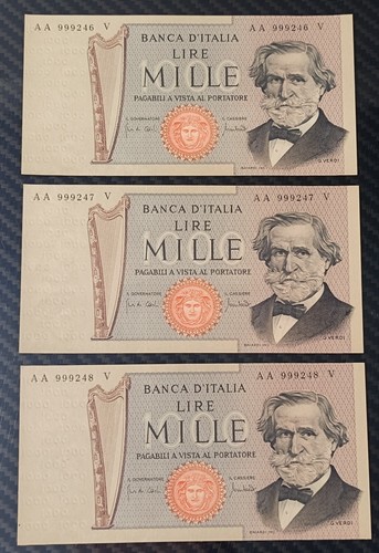 Lire 1000 verdi 1969 carta - lire,