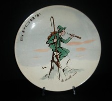 4 PIATTI SCI LAVENO   SERIE SPORT IN CERAMICA CM. 21,5 VINTAGE