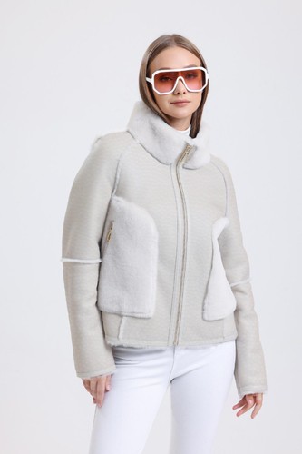 Giacca donna shearling beige