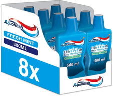 Aquafresh Fresh Mint collutorio quotidiano extra fresco mantiene la bocca fresca 8 x 500 ml