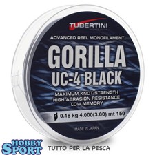 FILO TUBERTINI GORILLA UC 4 BLACK  150 MT DIAM. 0,18 MM x MULINELLO