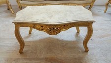 TAVOLINO SALOTTO RETTANGOLARE LEGNO FOGLIA ORO MARMO AVORIO ARRD. CASA SOGGIORNO