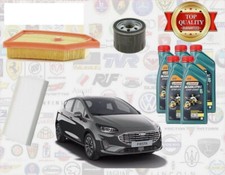 KIT TAGLIANDO + 5LT OLIO CASTROL FORD 5W20 PER FORD FIESTA VII PUMA 1.0 ECOBOOST