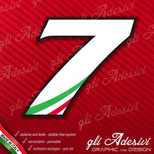 Adesivo stickers numero moto - numero,
