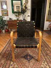 design Alvar Aalto 4 sedie legno curvato + tela nera usate con difetti anni 1970