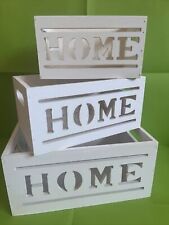 3 cassette legno bianche Home