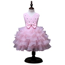 Bambina Abito a Strati Rosa C