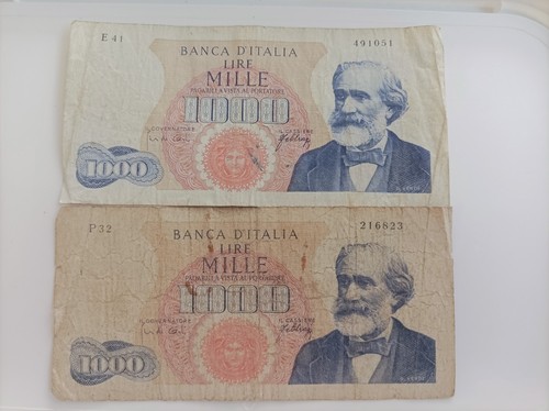 Banconote 1000 lire - lire, verdi