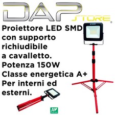 Proiettori LED SMD slim su supporto richiudibile a cavalletto - potenza 150W A+