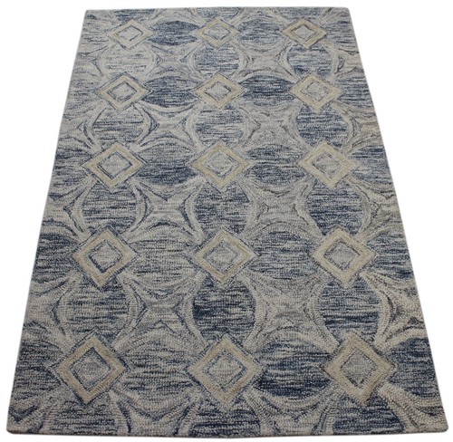 Tappeto 100 lana beige blu - lana,