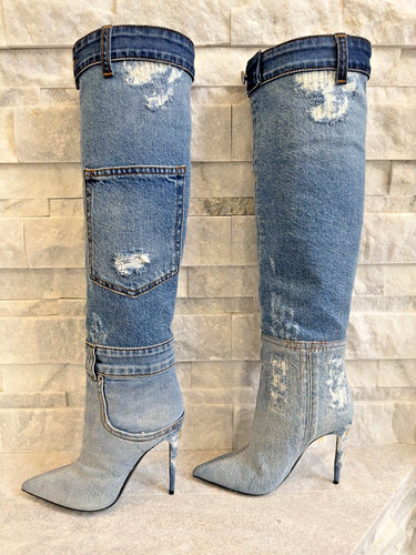 Stivali jeans patchwork