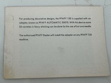 Istruzioni attacco PFAFF automatico 50010 originale per modello 130