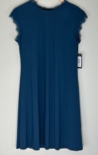 Tiana B. Abito smanicato donna M teal pizzo orlo lunghezza ginocchio nuovo