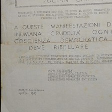1963 Ciclostile volantino Anti Francisco Franco Assassinio GRIMAU 1963 