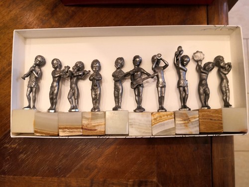 Putti statuine peltro - , con