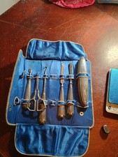 ANTICO SET MANICURE IN ARGENTO STERLING, 6 PEZZI, CON CUSTODIA