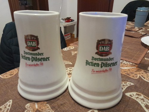 Coppia boccali birra ceramica