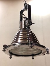 Coppia di 2 eleganti lampade a sospensione medie Wiska - plafoniera in alluminio scanalato