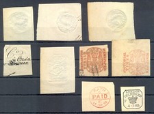 ENGLAND UK 9 x REVENUE STAMP /