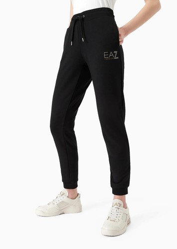 Ea7 pantalone nero strass - pantalone,