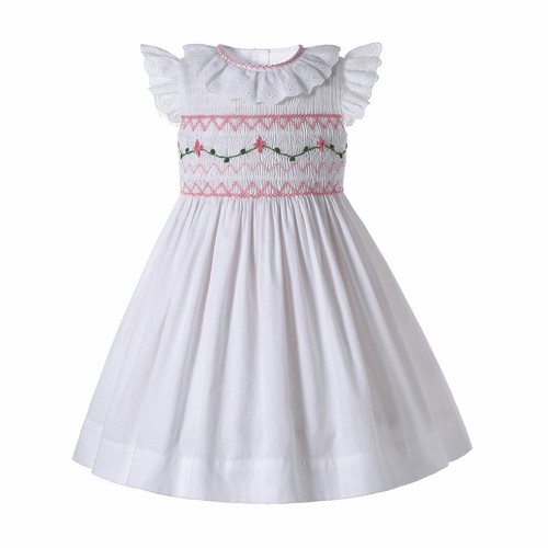 Vestito smocked bambina bianco - vestito,