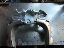 03 - CARENA SCUDO ANTERIORE PIAGGIO X9  GRIGIO 2000 2003 DANNEGGIATO