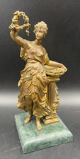 Statua statuetta soprammobile DEA FORTUNA ottone base granite
