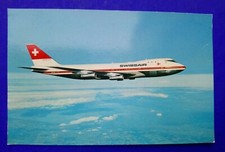 ? CARTOLINA FOTO AEREO BOEING 747 257 B SWISSAIR COMPAGNIA AEREA BELLA?