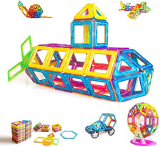 95 Pezzi Costruzioni Magnetiche Bambini 3-8 Anni, Blocchi Calamite Gioco Educati