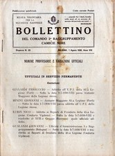 Bollettino Camicie Nere MVSN 2° Comando 1 Agosto 1930 Fascismo