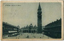 1929 Venezia - Vista di Piazza San Marco Basilica Campanile - FP B/N VG ANIM