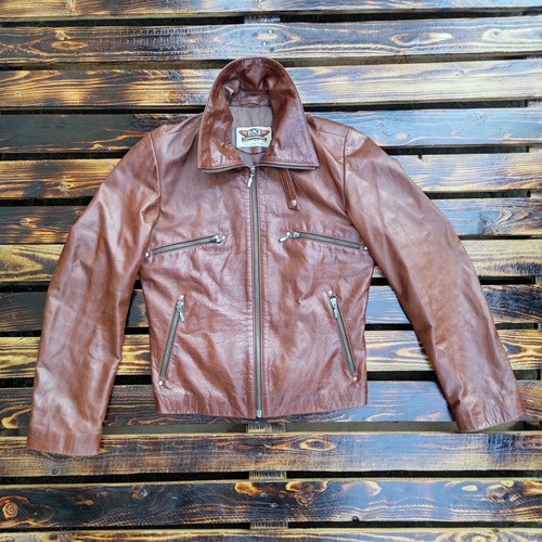 Giacca moto pelle eco marrone - eco,