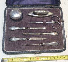 Set Manicure argento inglese antico Chester Birmingham 1920 7 pezzi