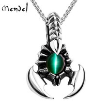 MENDEL Collana Uomo Acciaio Inox Scorpione Scorpione Zodiaco Ciondolo Gioielli Uomo