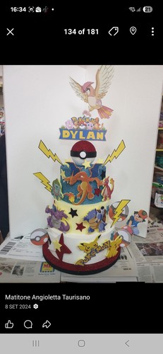 Torta finta compleanno - compleanno, pokemon