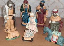 NATIVITA-  PRESEPE COMPLETO IN CERAMICA-  8 PEZZI   25-CM