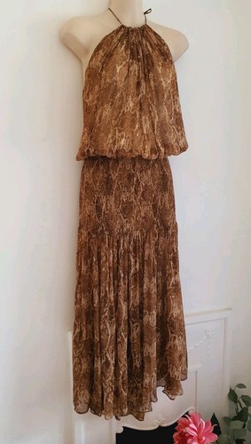 Abito midi zara marrone pelle - abito,