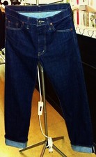 JEANS Pop England - indigo blu denim tessuto cimato Rockabilly size 30