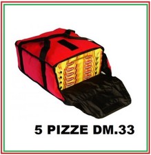BORSA TERMICA 37X37X20 5 POSTI PIZZA PROFESSIONALE PIZZA  PER TRASPORTO PIZZERIA