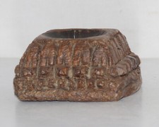 Antico Legno Pilastro Base Colonna Candela Supporto Originale Fine Mano Scolpito