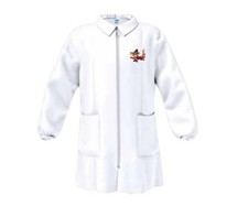 Grembiule asilo con zip da bambino Siggi bianco