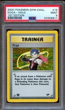 PSA 9 Pokemon Koga Holo 1° Edizione Sfida Palestra 19/132 Come Nuovo