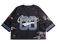 Maglia Uomo Regime Civile Nostra Squadra Calcio Nera Boxy Cristallo Cropped Taglia XL