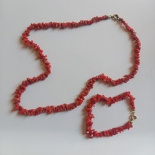 COLLANA E BRACCIALE IN CORALLO VINTAGE