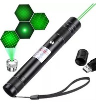PUNTATORE LASER PROFESSIONALE VERDE RICARICABILE USB ALTA QUALITÀ TORCIA