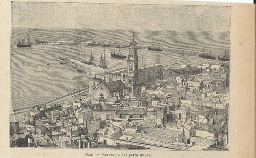 Stampa antica bari veduta - antica,