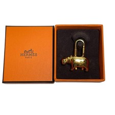 HERMES Cadena Lucchetto Hippopotamus 2005 Limited Gold Lock Borsa Charm Vintage
